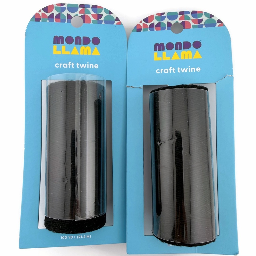 Mondo Llama 100 Yards Craft Twine Black Set of 2